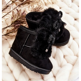 Botas de nieve para niños negras con piel de ante Amelia negro 8