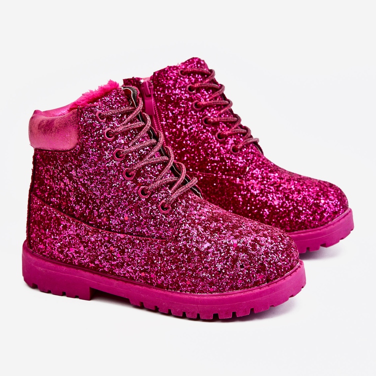 BM Botas Calientes Brocado Infantil Trappers Fucsia Sirena rosado rosado 1