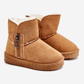 Camel Catellie Botas de nieve sin cordones para niños con aislamiento marrón 2 Camel Catellie Botas de nieve sin cordones para niños con aislamiento marrón 2