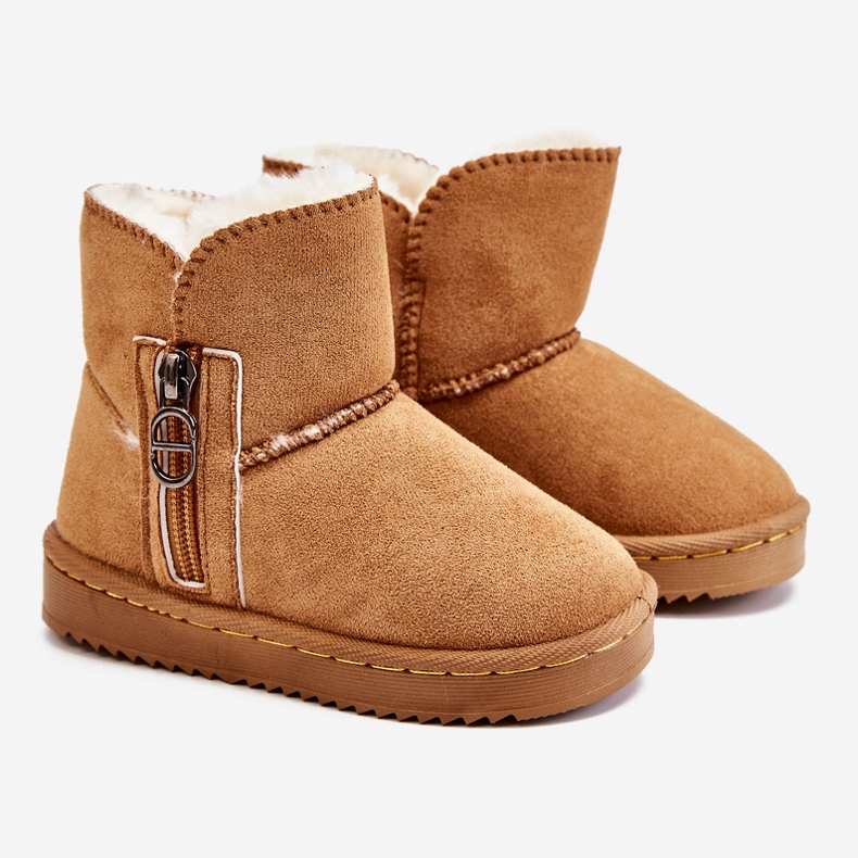Camel Catellie Botas de nieve sin cordones para niños con aislamiento marrón 2 Camel Catellie Botas de nieve sin cordones para niños con aislamiento marrón 2