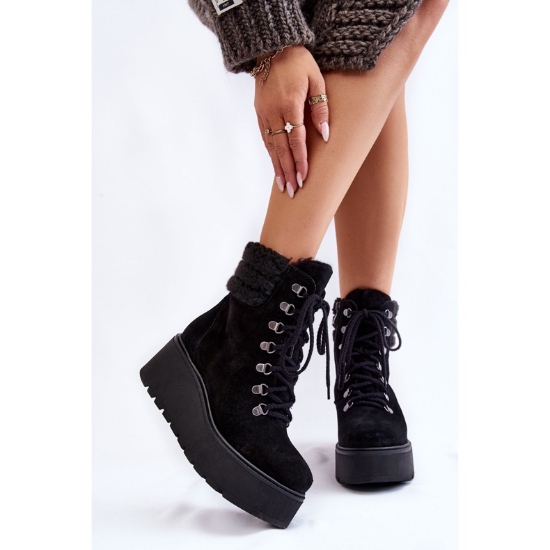 Botas Mujer Ante Cuña Negro Meniko 1 Botas Mujer Ante Cuña Negro Meniko 1