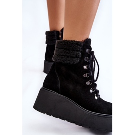 Botas Mujer Ante Cuña Negro Meniko 5