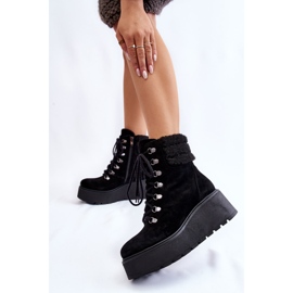 Botas Mujer Ante Cuña Negro Meniko 2