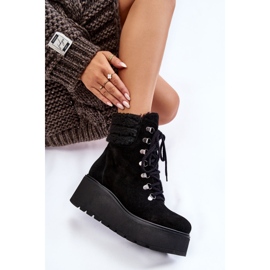 Botas Mujer Ante Cuña Negro Meniko 6