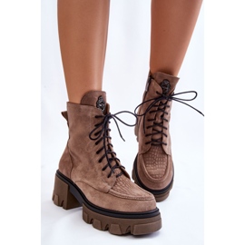 PL5 Botas Gamuza Mujer Warm Trapper Marrón Claro Rehin beige 4