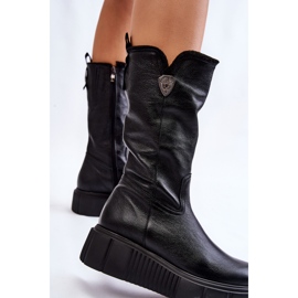Botas Mujer Lana Piel Negro Bayla 4