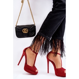 Rojo Sandalias Tacón Brillante Marisha 3