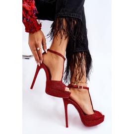 Rojo Sandalias Tacón Brillante Marisha 7
