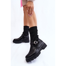 PA1 Botas Calcetín De Mujer Con Cinturón Negro Alaya 2 PA1 Botas Calcetín De Mujer Con Cinturón Negro Alaya 2