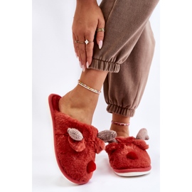 PA1 Pantuflas Mujer Con Pelo Y Reno Rojo Sopya 1 PA1 Pantuflas Mujer Con Pelo Y Reno Rojo Sopya 1
