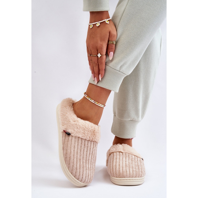 PA1 Pantuflas De Mujer Con Aislamiento Sin Cordones Con Piel Beige Leriss 1