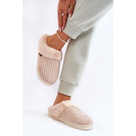 PA1 Pantuflas De Mujer Con Aislamiento Sin Cordones Con Piel Beige Leriss 4