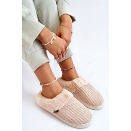 PA1 Pantuflas De Mujer Con Aislamiento Sin Cordones Con Piel Beige Leriss 5