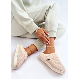 PA1 Pantuflas De Mujer Con Aislamiento Sin Cordones Con Piel Beige Leriss 6