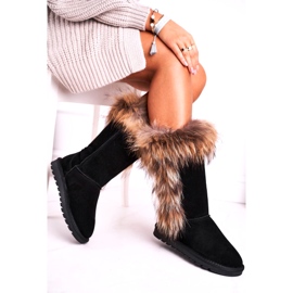 Botas de nieve para mujeres aisladas con piel de piel negra de piel de piel negro 2 Botas de nieve para mujeres aisladas con piel de piel negra de piel de piel negro 2