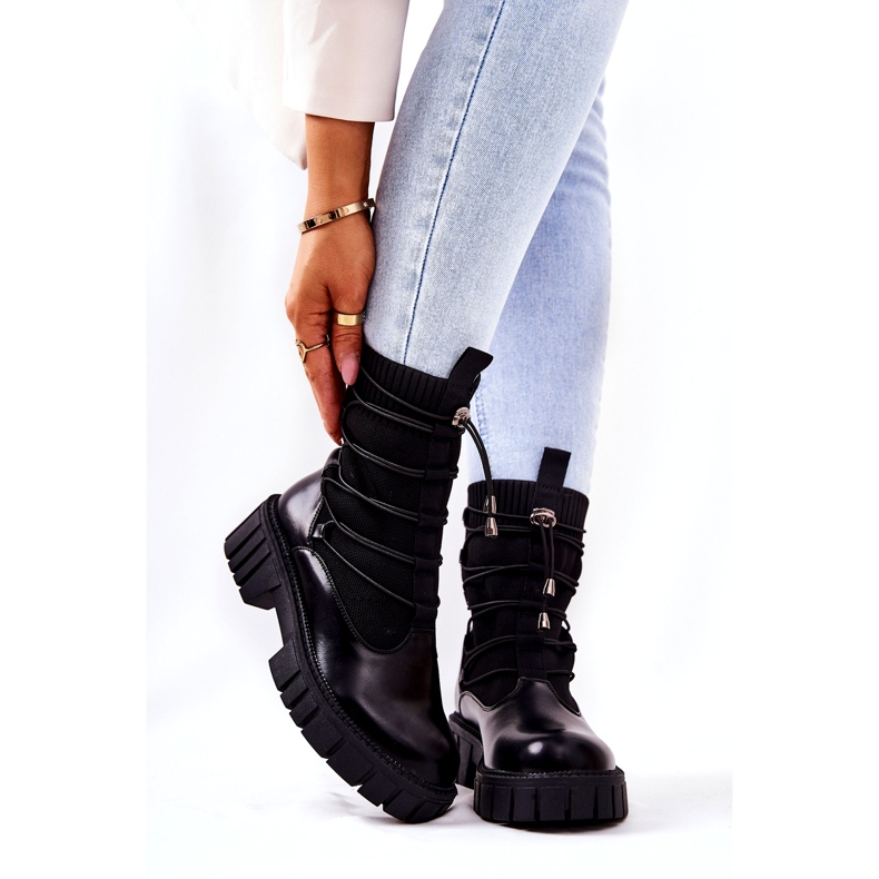 Botas para mujeres con calcetín Basido Basido negro 3