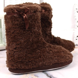 BM Pantuflas altas de piel calentadas para mujer marrón Stella 3