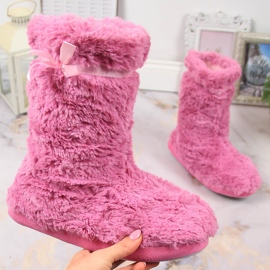 BM Pantuflas altas insuladas pelo mujer rosa Stella rosado 1