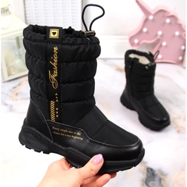 Evento Botas de nieve para niña con aislamiento de lana de oveja, negro 1
