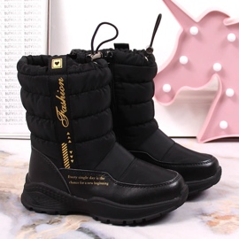 Evento Botas de nieve para niña con aislamiento de lana de oveja, negro 2