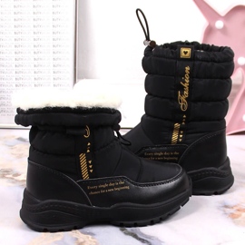 Evento Botas de nieve para niña con aislamiento de lana de oveja, negro 3