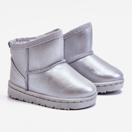 FRROCK Botas de nieve plateadas cálidas para niños Scooby gris 1