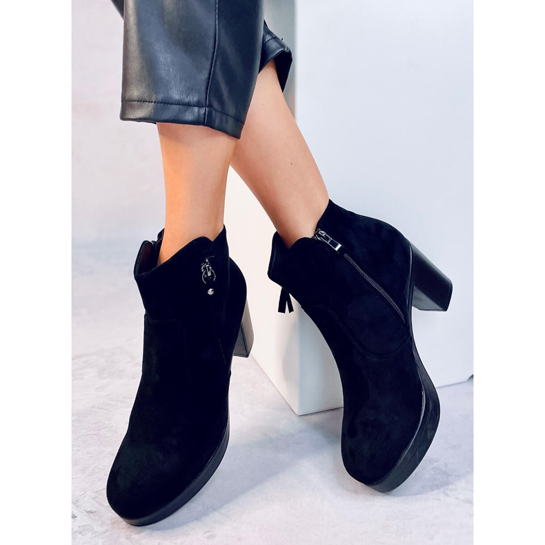 Black 8B882 Botas negras de tacón alto negro 1