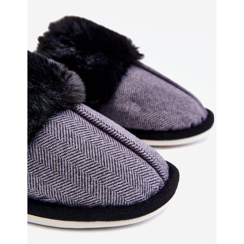 BM Pantuflas Calientas Hombre Negras Marcus negro gris 2