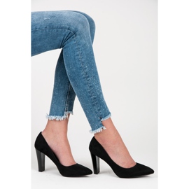 Yes Mile Zapatos De Salón De Ante Con Poste Lacado negro 1