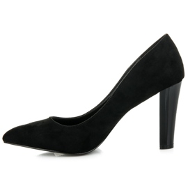 Yes Mile Zapatos De Salón De Ante Con Poste Lacado negro 4