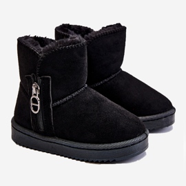 Botas cálidas para la nieve sin cordones para niños Catellie negro 2