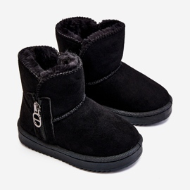 Botas cálidas para la nieve sin cordones para niños Catellie negro 1