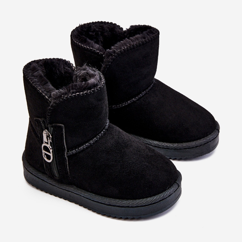 Botas cálidas para la nieve sin cordones para niños Catellie negro 1 Botas cálidas para la nieve sin cordones para niños Catellie negro 1