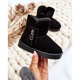 Botas cálidas para la nieve sin cordones para niños Catellie negro 4