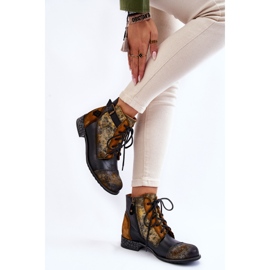 Botas de Cuero Mujer Zapatos Maciejka 05077-07 Amarillo-Negro 3