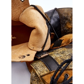 Botas de Cuero Mujer Zapatos Maciejka 05077-07 Amarillo-Negro 6