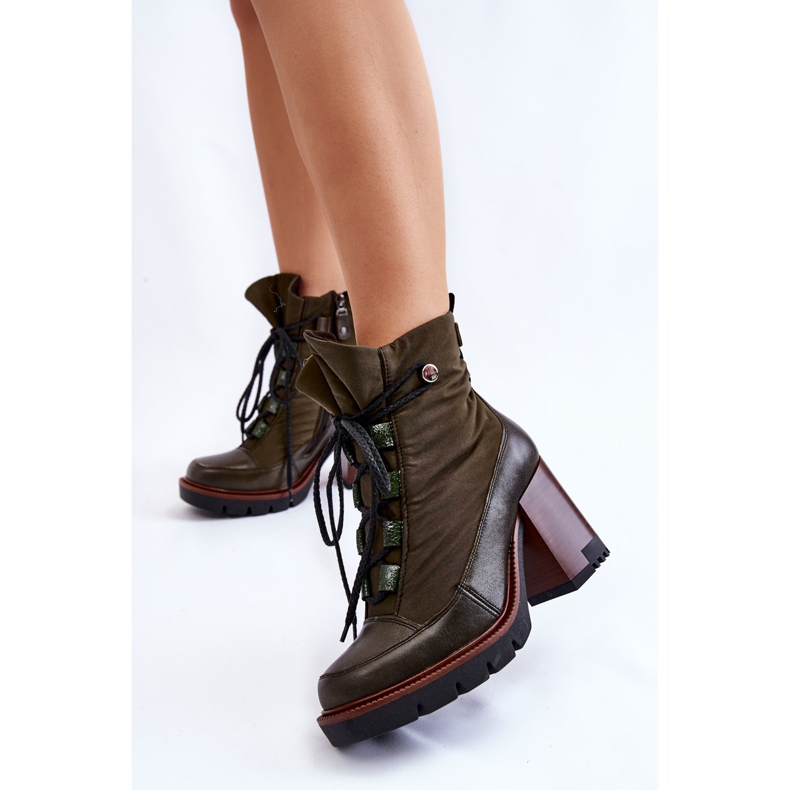 Botas de tacón alto de moda Maciejka 05777-09 Verde 2