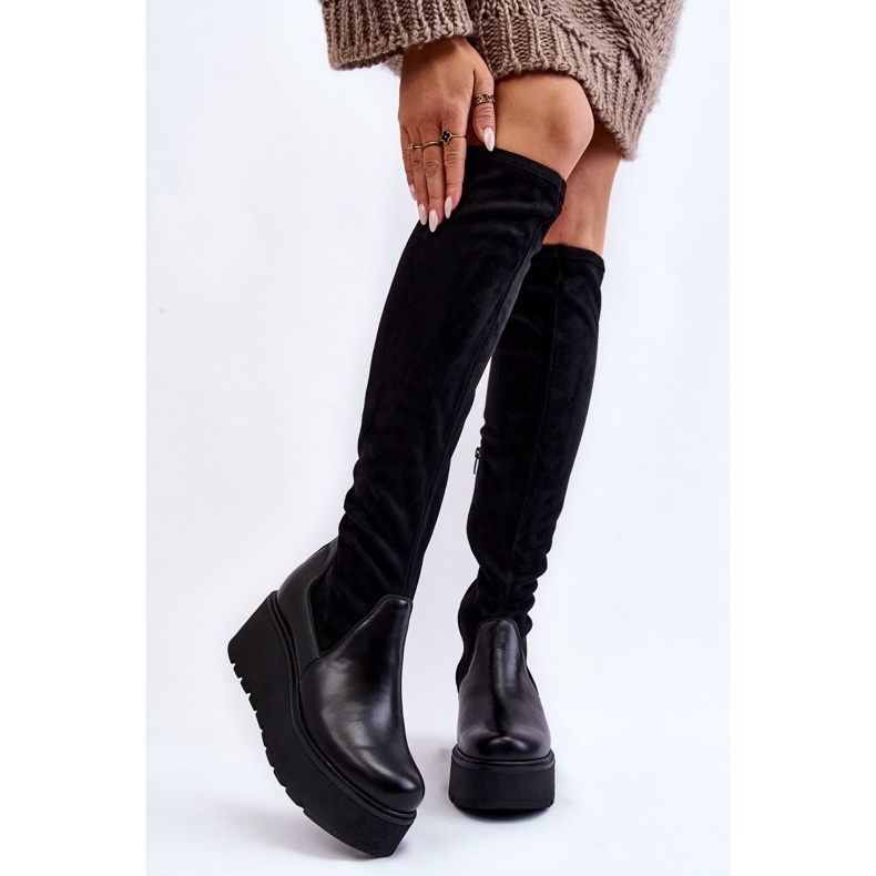 Botas Mujer Cuña Laura Messi 2502 Negro 1