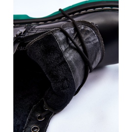 Botas De Mujer Con Cordones Y Suela Verde Black Trinah negro 7