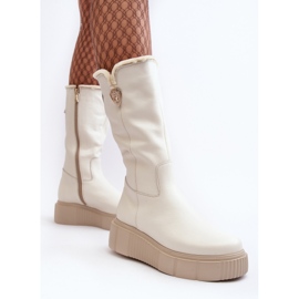 Botas Mujer Lana Piel Crema Bayla beige 7