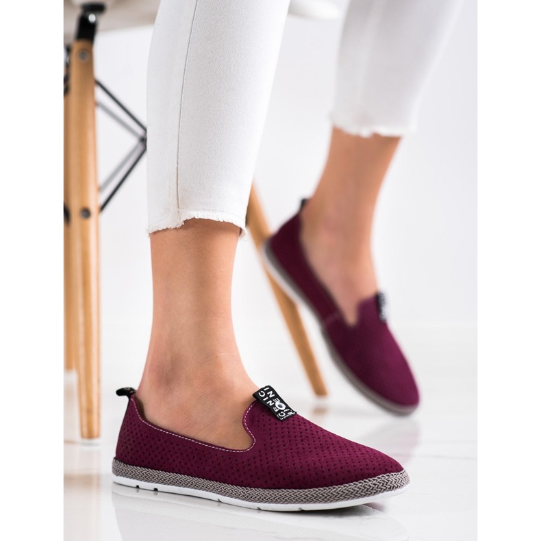 Filippo Slipons casuales de cuero rojo 1