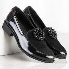 Filippo Zapatos de cuero con adorno negro 1