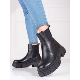 Botas Chelsea de mujer en la plataforma Shelovet negro 2