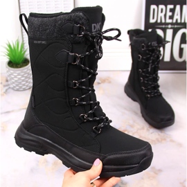 Botas de nieve impermeables para mujer con aislamiento negro DK 3
