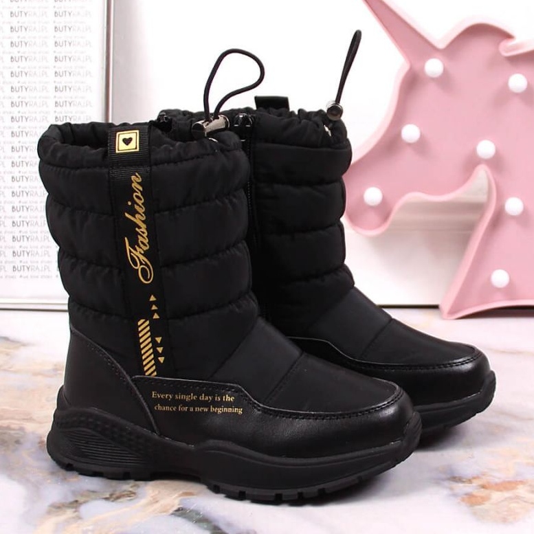 Botas de nieve con aislamiento de lana de oveja Miss Jr EVE391 negro 2