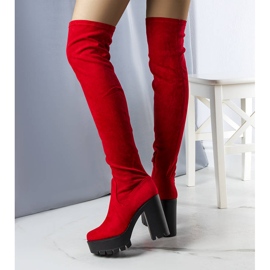 Botas altas en ante rojo de Byron 3