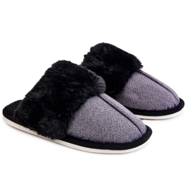 BM Pantuflas Calientas Hombre Negras Marcus negro gris 4
