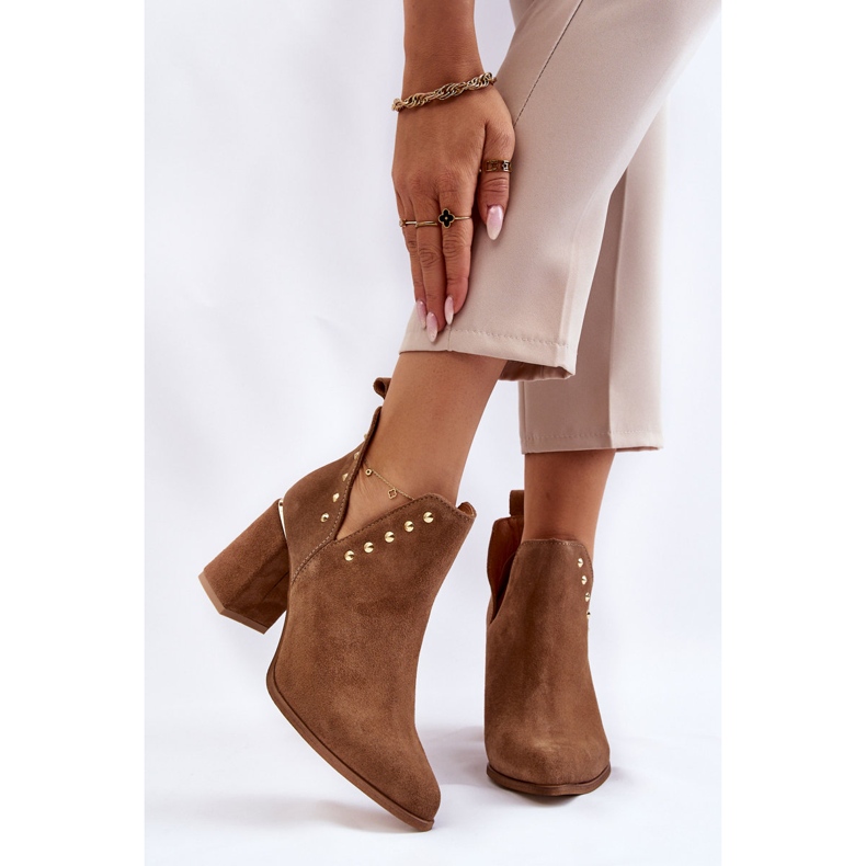 Lewski Shoes Botas Mujer Ante Con Recortes Izquierdo 3075 Camel marrón 1