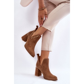 Lewski Shoes Botas Mujer Ante Con Recortes Izquierdo 3075 Camel marrón 3