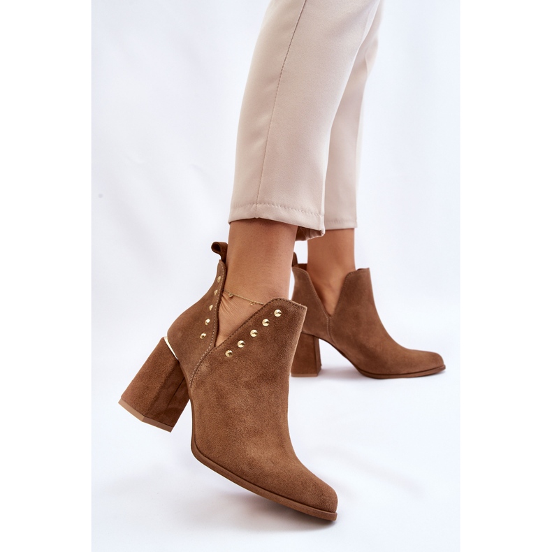 Lewski Shoes Botas Mujer Ante Con Recortes Izquierdo 3075 Camel marrón 2